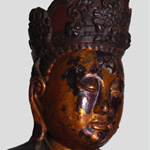 木雕金彩绘佛像 (34A) Gilt Painted Figure of Buddha