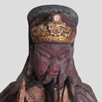 金木雕彩绘关公像 (38C) Gilt Painted Wood Figure of Guan Gong