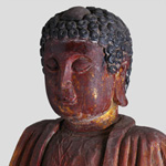金木雕彩绘佛像 (39B) Gilt Painted Wood Figure of Buddha