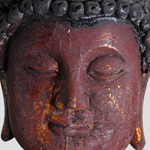金木雕彩绘佛像 (39C) Gilt Painted Wood Figure of Buddha