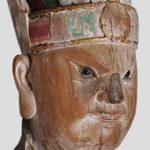 木雕彩绘帝释天 (44F) Painted Wood Figure of Guardian